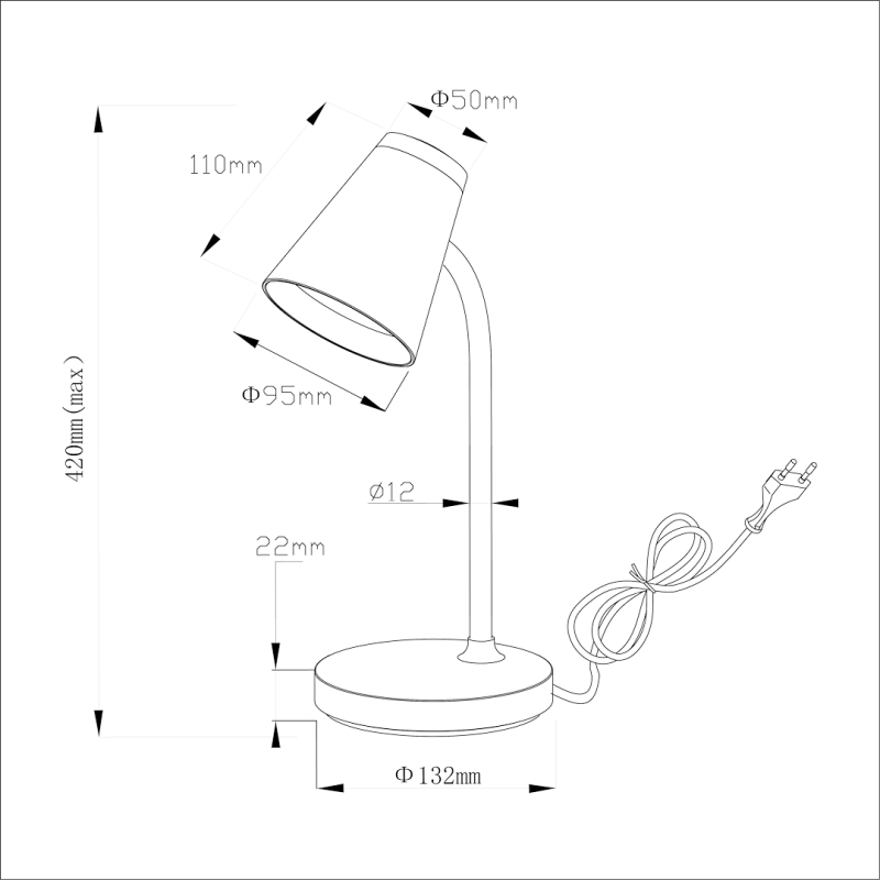 Lampka Biurkowa Chico 4,5W 4000K Biały Lampka Biurkowa Chico 4,5W 4000K Biały