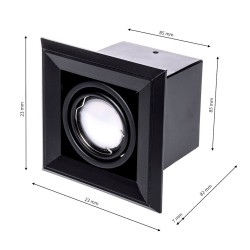 Lampa Podtynkowa Blocco 1x7W GU10 Led Czarny Lampa Podtynkowa Blocco 1x7W GU10 Led Czarny