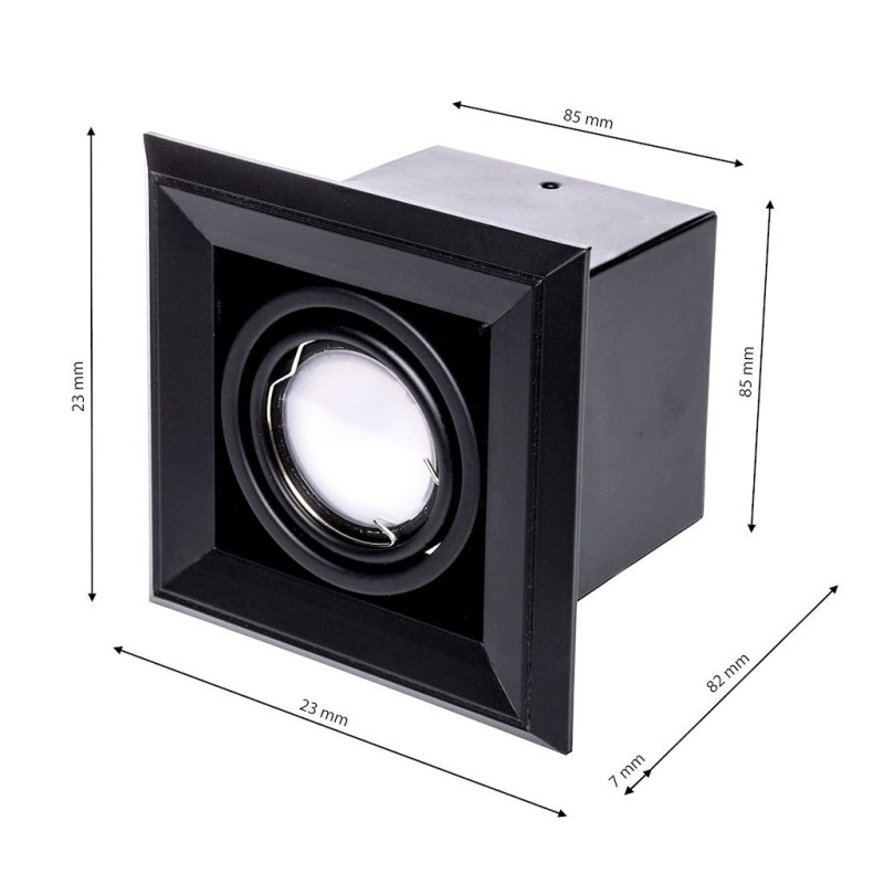 Lampa Podtynkowa Blocco 1x7W GU10 Led Czarny Lampa Podtynkowa Blocco 1x7W GU10 Led Czarny