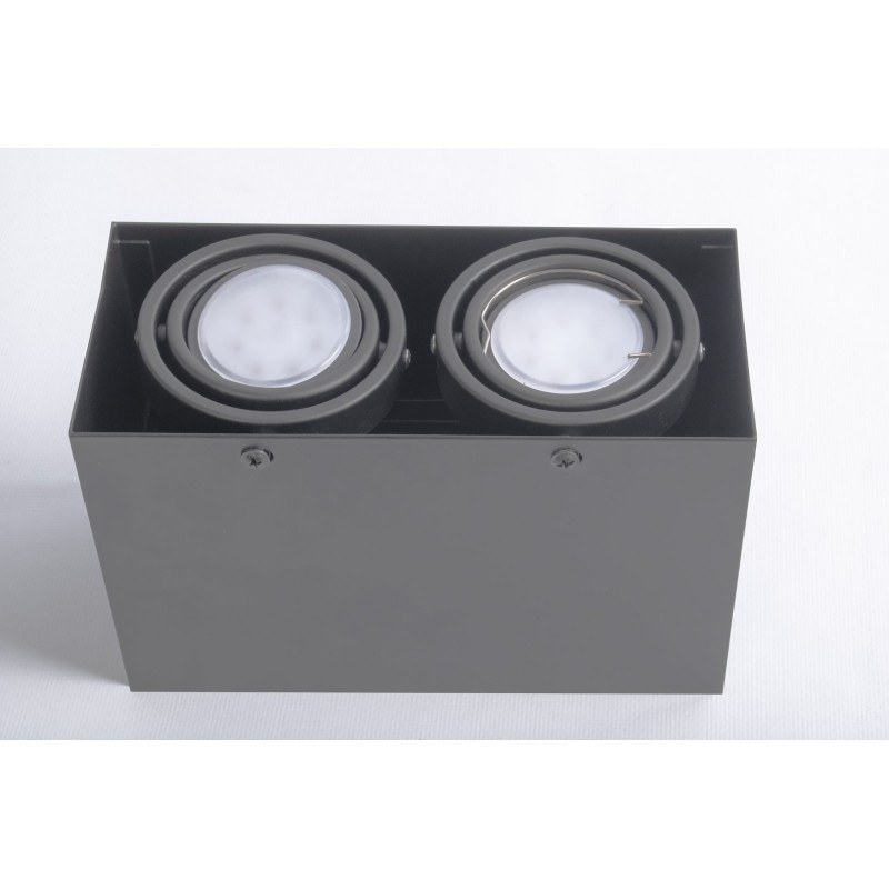 LAMPA SUFITOWA BLOCCO SZARY 2x7W GU10 LED LAMPA SUFITOWA BLOCCO SZARY 2x7W GU10 LED