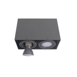 LAMPA SUFITOWA BLOCCO SZARY 2x7W GU10 LED LAMPA SUFITOWA BLOCCO SZARY 2x7W GU10 LED