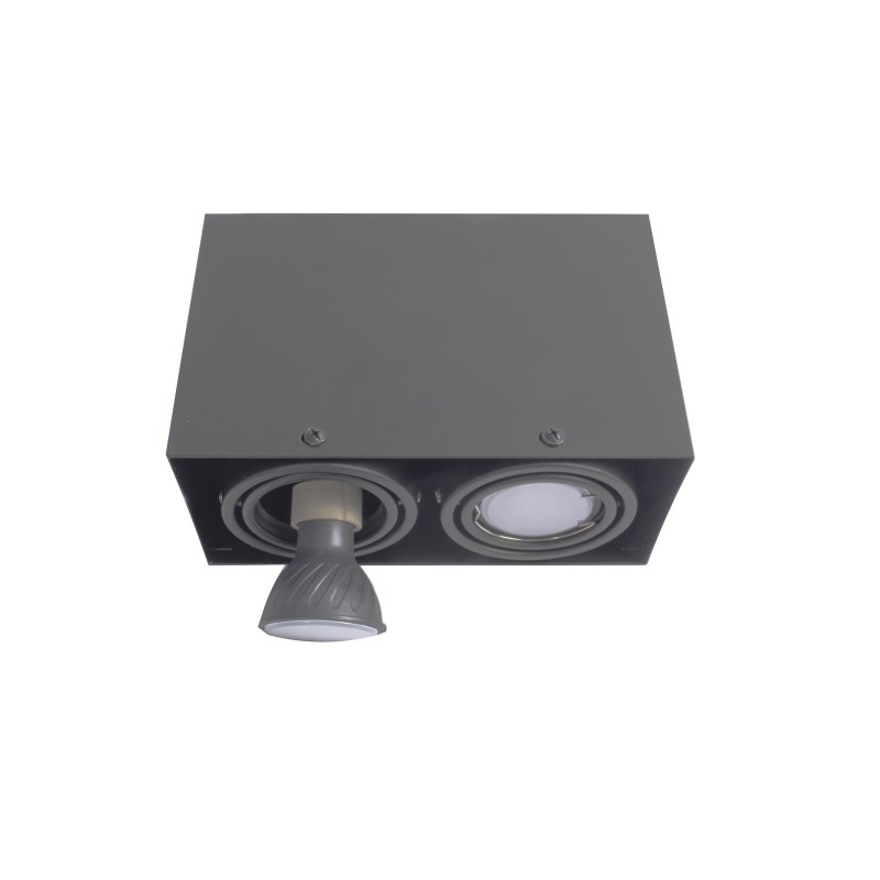 LAMPA SUFITOWA BLOCCO SZARY 2x7W GU10 LED LAMPA SUFITOWA BLOCCO SZARY 2x7W GU10 LED