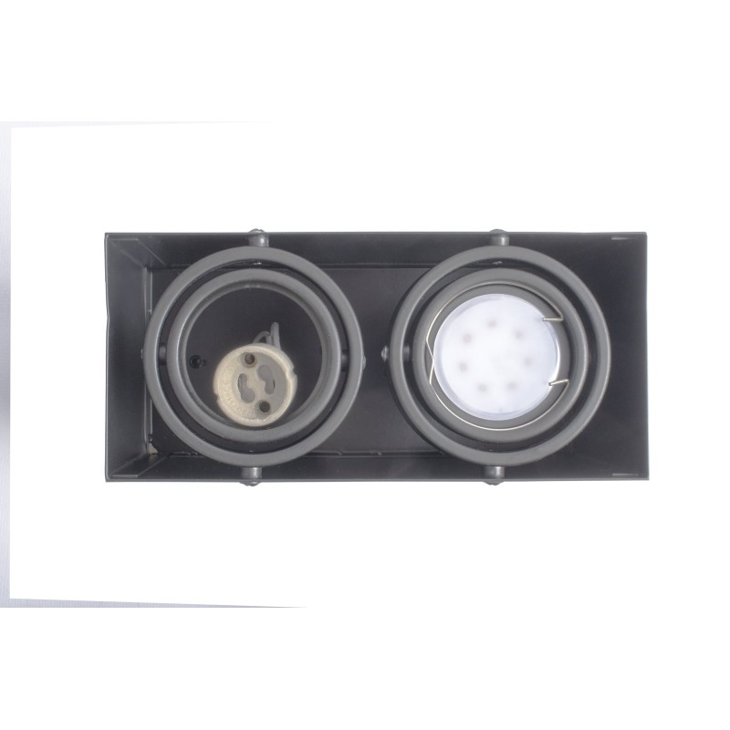 LAMPA SUFITOWA BLOCCO SZARY 2x7W GU10 LED LAMPA SUFITOWA BLOCCO SZARY 2x7W GU10 LED