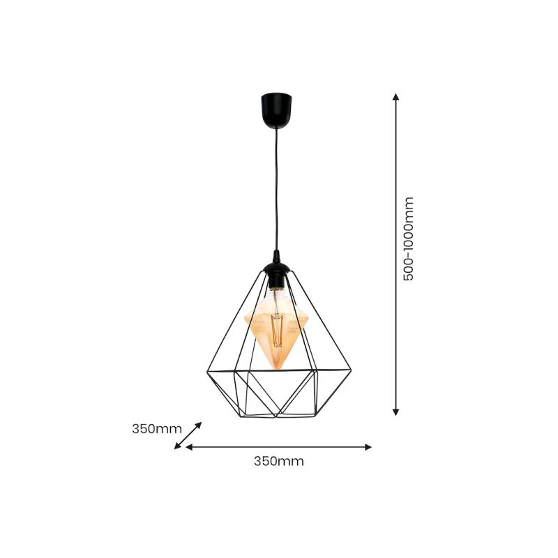 ALAMBRE BLACK hanging lamp 1xE27 4W bulb included ALAMBRE BLACK hanging lamp 1xE27 4W bulb included