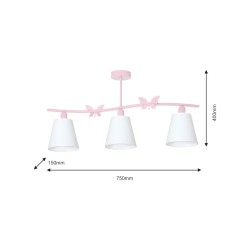 Żyrandol ALICE PINK 3xE14 Żyrandol ALICE PINK 3xE14