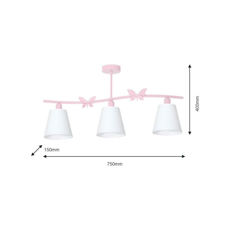 Żyrandol ALICE PINK 3xE14 Żyrandol ALICE PINK 3xE14