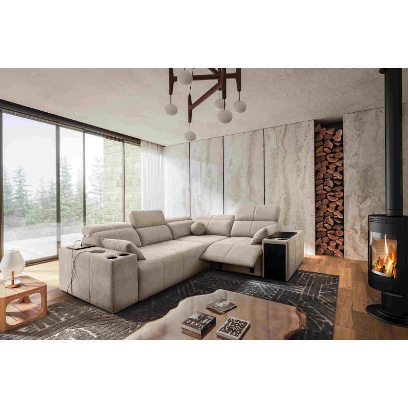Milano II Mix corner sofa with sleeping and relax function, Plecionka, Verita 09 Milano II Mix corner sofa with sleeping and relax function, Plecionka, Verita 09