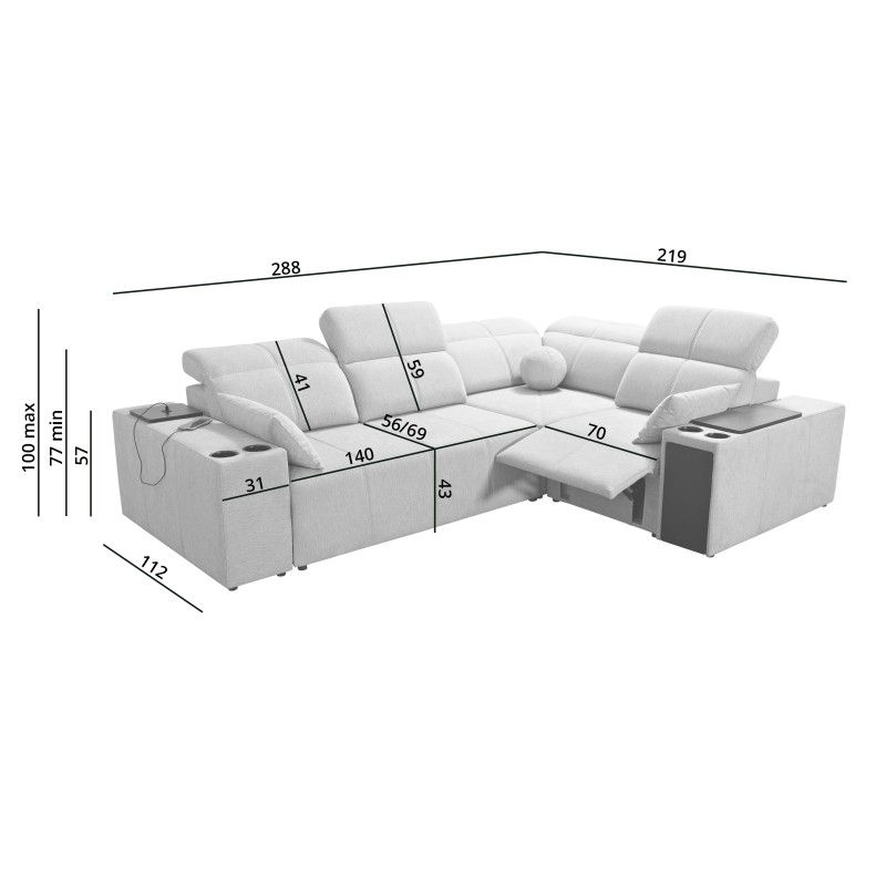 Narożnik milano II mix z funkcja spania oraz funkcja relax tkanina verita 09 Narożnik milano II mix z funkcja spania oraz funkcja relax tkanina verita 09