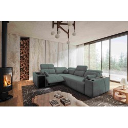 Milano II Mix Corner Sofa with Sleeping and Relax Function, Weave, Verita 88