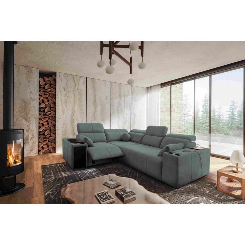 Milano II Mix Corner Sofa with Sleeping and Relax Function, Weave, Verita 88 Milano II Mix Corner Sofa with Sleeping and Relax Function, Weave, Verita 88