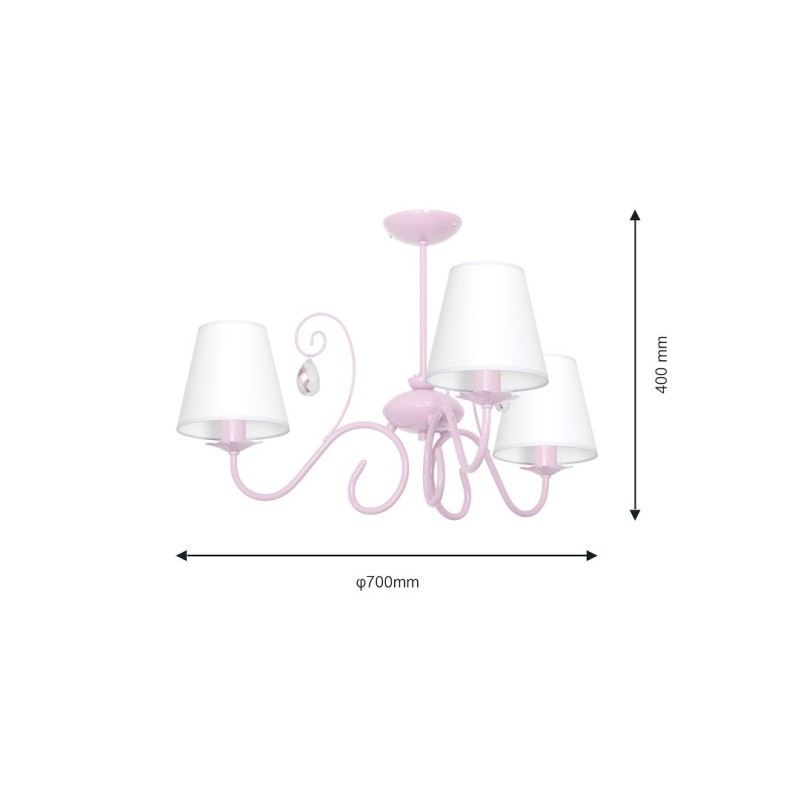 Chandelier SARA PINK 3xE14 Chandelier SARA PINK 3xE14