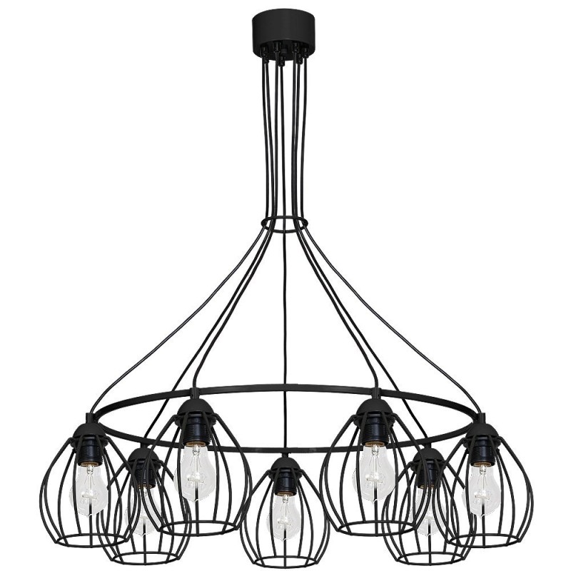Lampa Wisząca DON BLACK 7xE27 Lampa Wisząca DON BLACK 7xE27