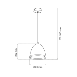 STUDIO WHITE Hanging Lamp 1xE27 STUDIO WHITE Hanging Lamp 1xE27