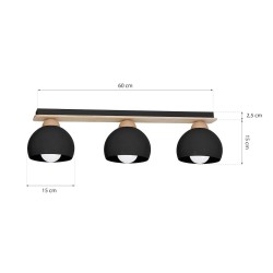 Lampa sufitowa DAMA BLACK 3xE27 Lampa sufitowa DAMA BLACK 3xE27