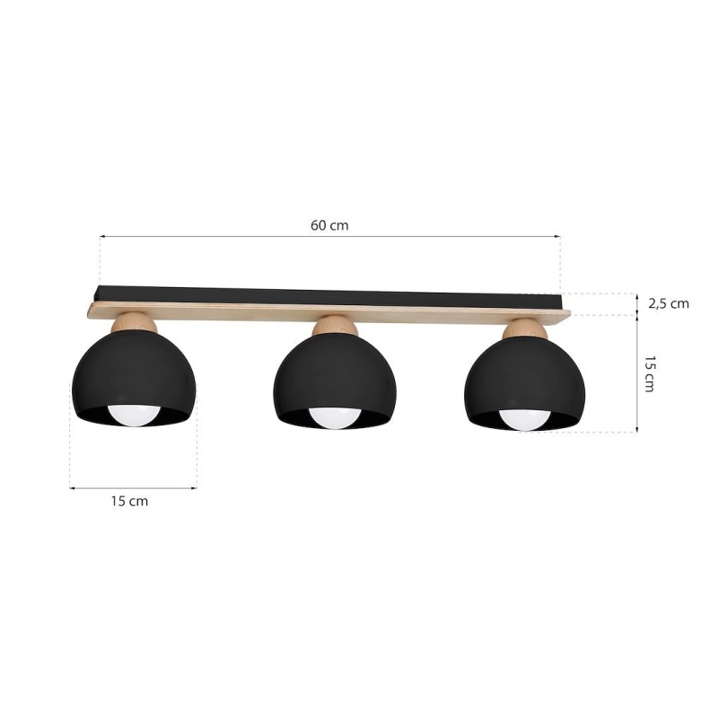 Lampa sufitowa DAMA BLACK 3xE27 Lampa sufitowa DAMA BLACK 3xE27