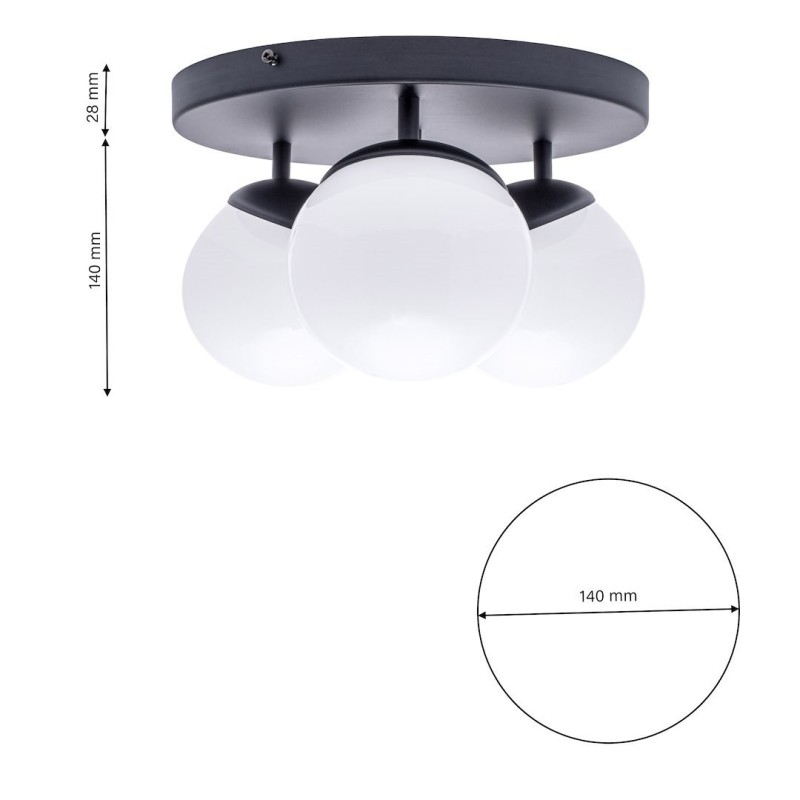 Lampa sufitowa SFERA BLACK 3xE14 Lampa sufitowa SFERA BLACK 3xE14