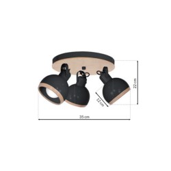 Lampa sufitowa OVAL BLACK 3xE27 Lampa sufitowa OVAL BLACK 3xE27