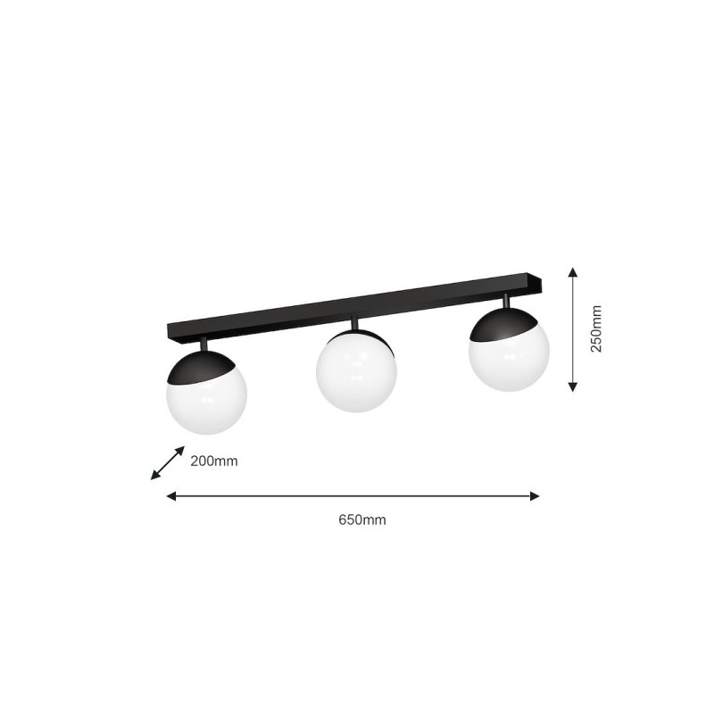 Lámpara de techo SFERA BLACK 3xE14 Lámpara de techo SFERA BLACK 3xE14