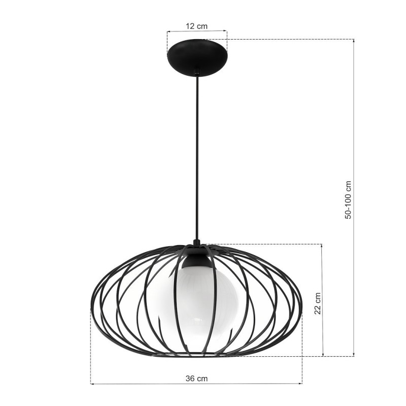 Hanging Lamp KRONOS BLACK 1xE14 Hanging Lamp KRONOS BLACK 1xE14