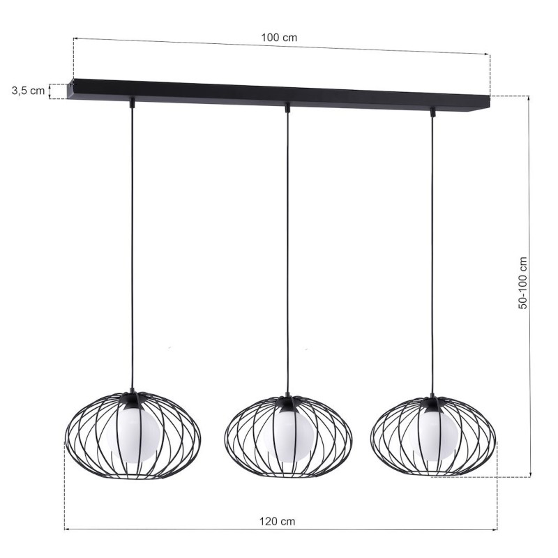 KRONOS BLACK Pendant Lamp 3xE14 KRONOS BLACK Pendant Lamp 3xE14