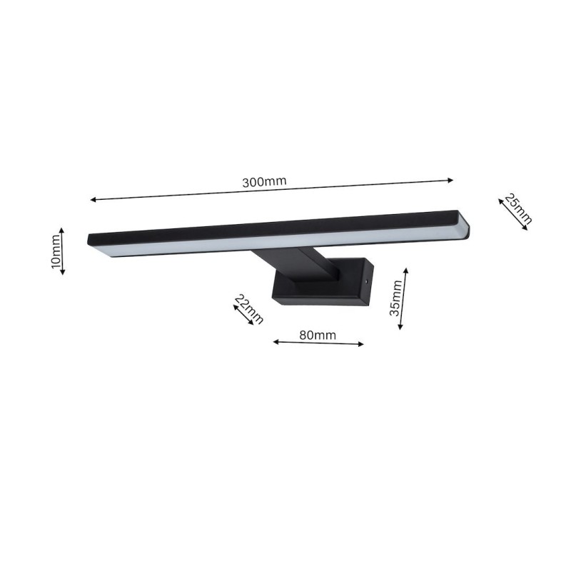 SHINE BLACK Wall Lamp 30cm 7W LED SHINE BLACK Wall Lamp 30cm 7W LED