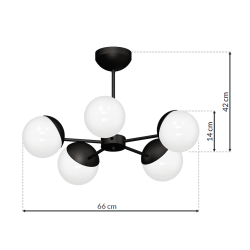 Żyrandol SFERA BLACK 5xE14 Żyrandol SFERA BLACK 5xE14