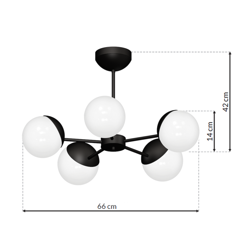Żyrandol SFERA BLACK 5xE14 Żyrandol SFERA BLACK 5xE14