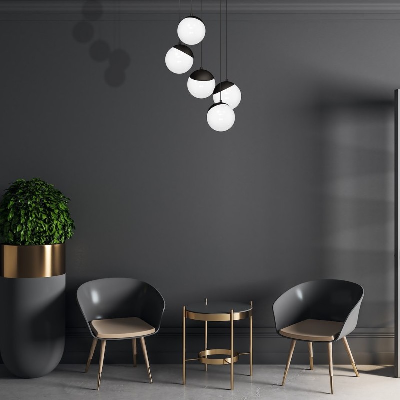 Lampa wisząca SFERA BLACK 5xE14 Lampa wisząca SFERA BLACK 5xE14