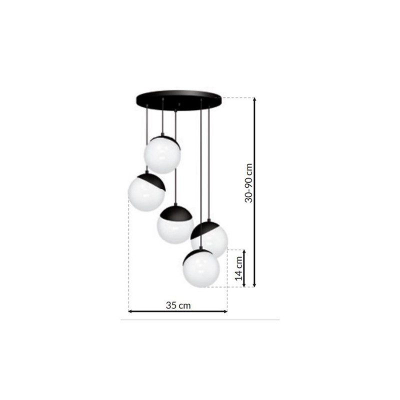 Lampa wisząca SFERA BLACK 5xE14 Lampa wisząca SFERA BLACK 5xE14