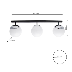 Lampa sufitowa SFERA BLACK/CHROME 3xE14 Lampa sufitowa SFERA BLACK/CHROME 3xE14
