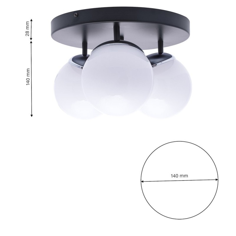 Lampa sufitowa SFERA BLACK/CHROME 3xE14 Lampa sufitowa SFERA BLACK/CHROME 3xE14