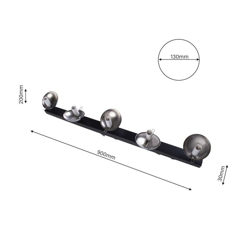 Lampa sufitowa SFERA BLACK/CHROME 5xE14 Lampa sufitowa SFERA BLACK/CHROME 5xE14