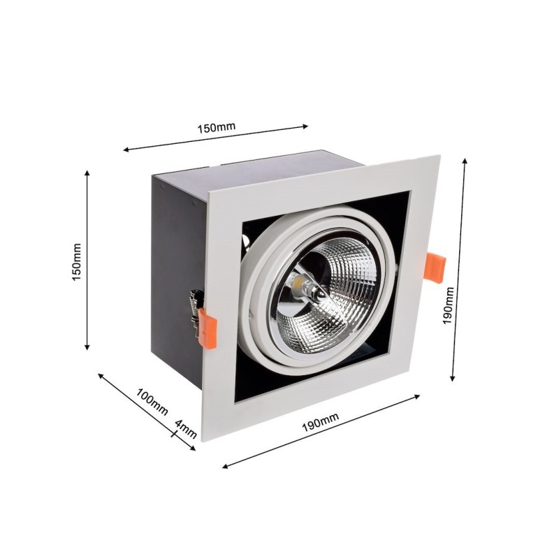 Montura Empotrada Plaza 1xGU10 AR111 Blanco Montura Empotrada Plaza 1xGU10 AR111 Blanco