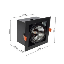 Oprawa Podtynkowa Plaza 1xGU10 AR111 Czarny Oprawa Podtynkowa Plaza 1xGU10 AR111 Czarny