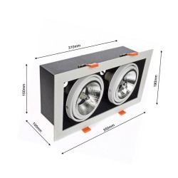 Recessed Fixture Plaza 2xGU10 AR111 White Recessed Fixture Plaza 2xGU10 AR111 White