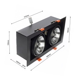 Recessed Frame Plaza 2xGU10 AR111 Black Recessed Frame Plaza 2xGU10 AR111 Black