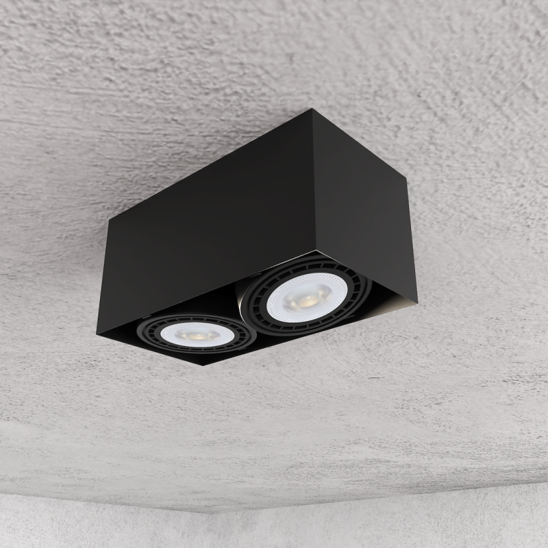 Surface Mounted Fixture Plaza 2xGU10 AR111 Black Surface Mounted Fixture Plaza 2xGU10 AR111 Black