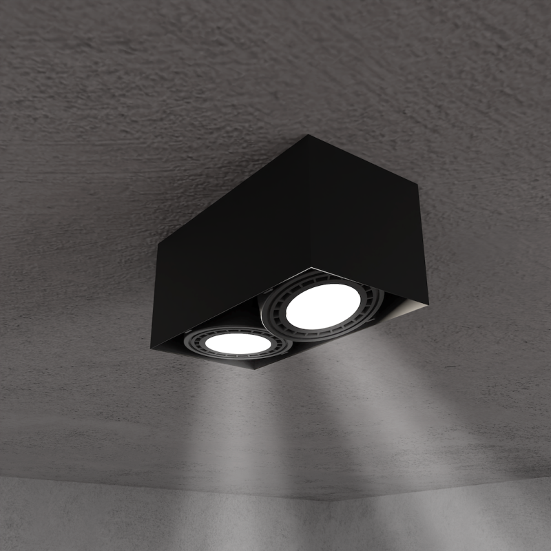 Surface Mounted Fixture Plaza 2xGU10 AR111 Black Surface Mounted Fixture Plaza 2xGU10 AR111 Black