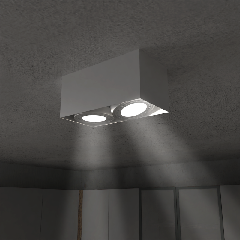 Surface Mounted Fixture Plaza 2xGU10 AR111 White Surface Mounted Fixture Plaza 2xGU10 AR111 White