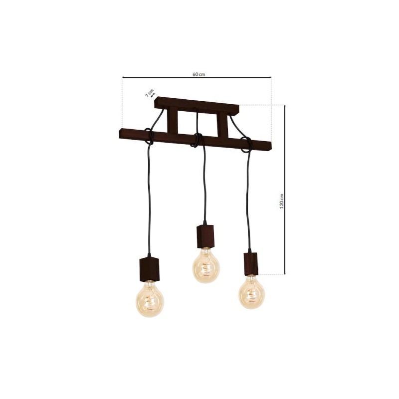 Lampa Wisząca JACK 3xE27 Orzech Lampa Wisząca JACK 3xE27 Orzech