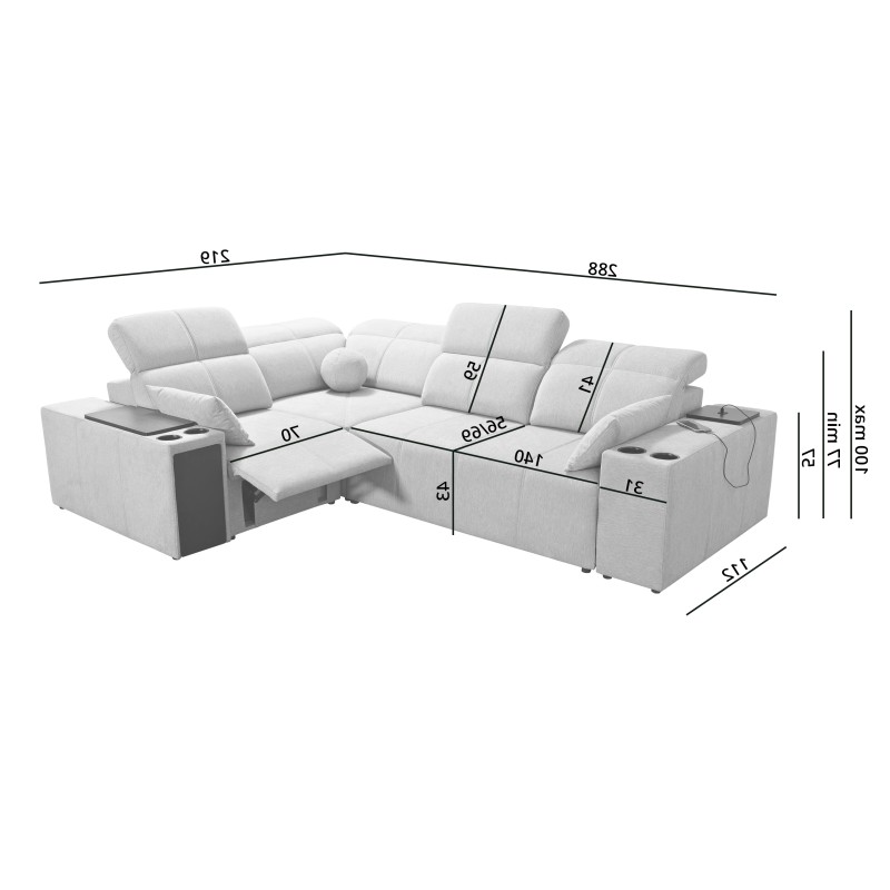 Milano II Mix corner sofa with sleeping and relaxation function, Plecionka, Verita 39 Milano II Mix corner sofa with sleeping and relaxation function, Plecionka, Verita 39