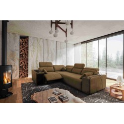Milano II Mix corner sofa with sleeping and relaxation function, Plecionka, Verita 28