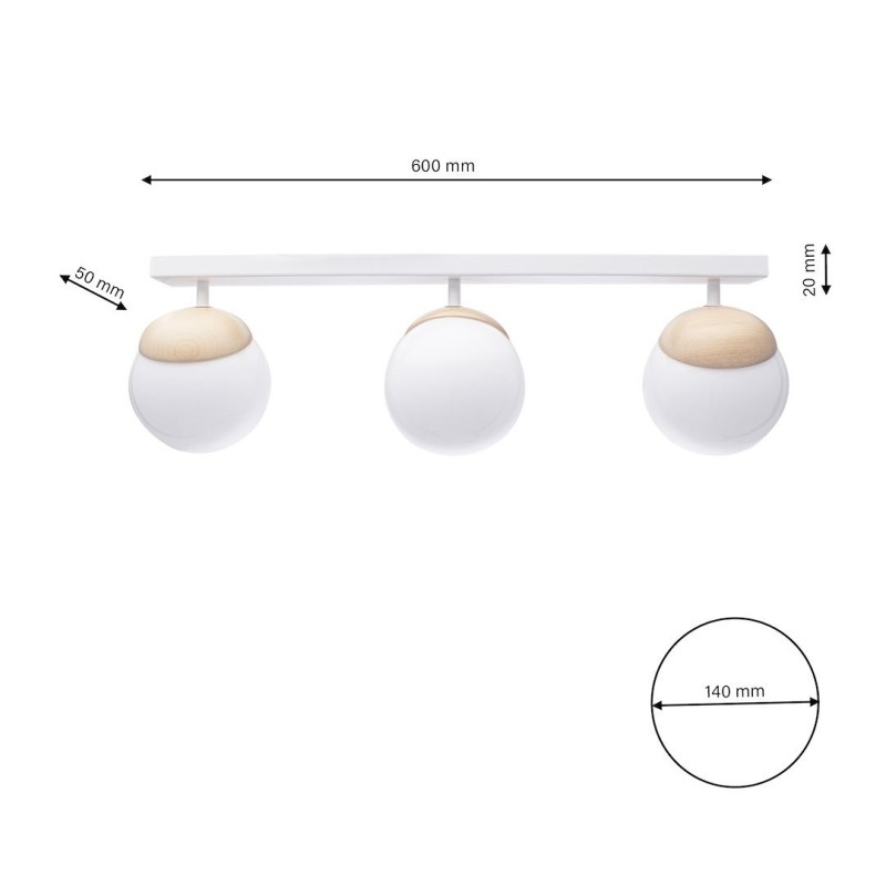 Lampa sufitowa SFERA WOOD 3xE14 Lampa sufitowa SFERA WOOD 3xE14