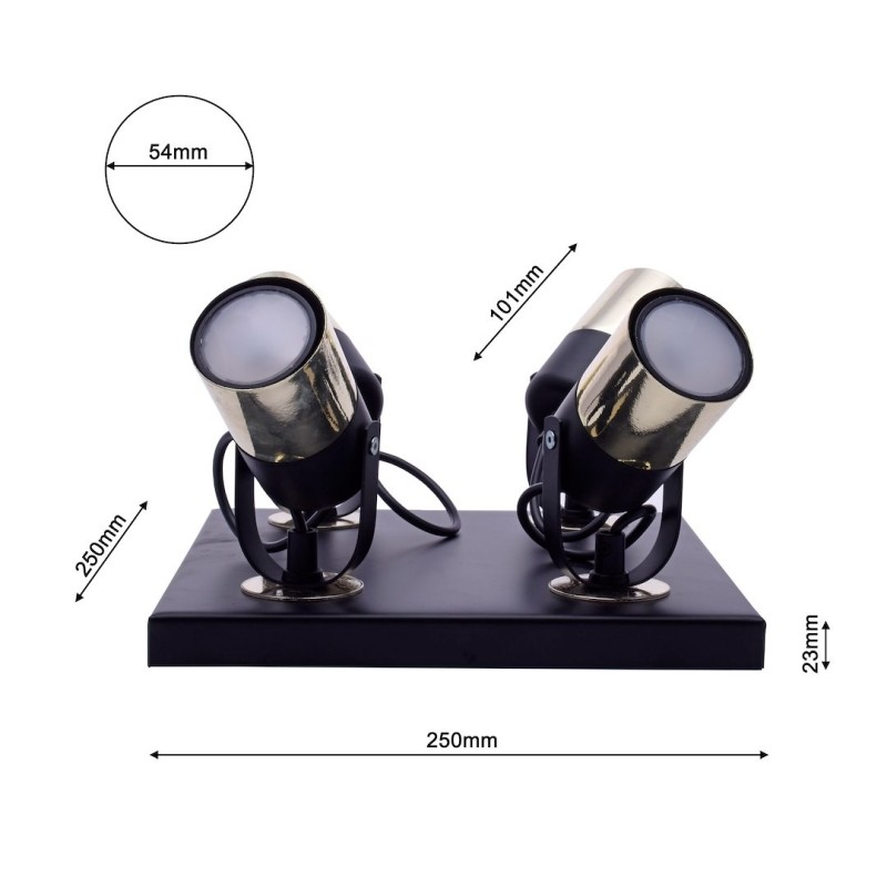 Lampa sufitowa WILSON BLACK 4xGU10 Lampa sufitowa WILSON BLACK 4xGU10