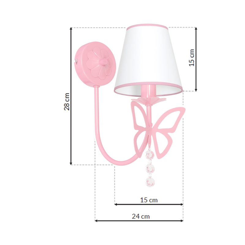 CHARLOTTE PINK Wall Lamp 1xE14 CHARLOTTE PINK Wall Lamp 1xE14