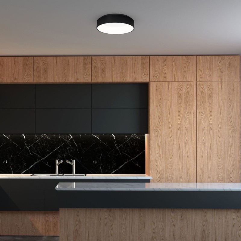 OHIO BLACK Ceiling Light 40W LED 3000K-4000K Ø450mm OHIO BLACK Ceiling Light 40W LED 3000K-4000K Ø450mm
