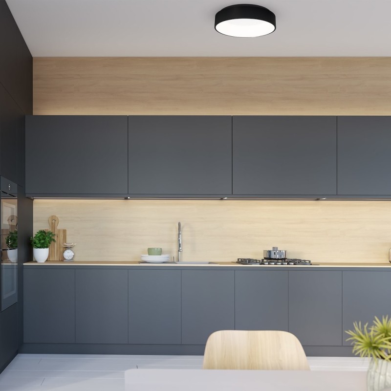 OHIO BLACK Ceiling Light 40W LED 3000K-4000K Ø450mm OHIO BLACK Ceiling Light 40W LED 3000K-4000K Ø450mm