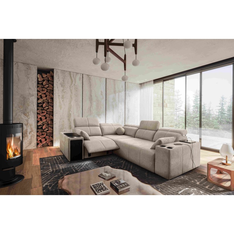 Milano II Mix corner sofa with sleeping and relax function, Plecionka, Verita 09 Milano II Mix corner sofa with sleeping and relax function, Plecionka, Verita 09