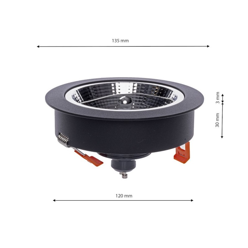 Redondo Black Recessed Fixture 1xAR111 GU10 Redondo Black Recessed Fixture 1xAR111 GU10