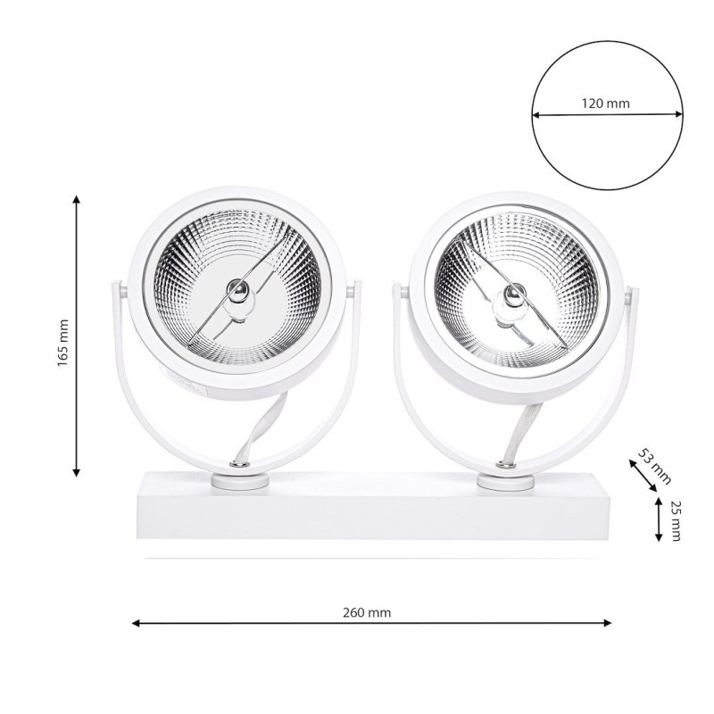 Surface-mounted fixture Lugar White 2xAR111 GU10 Surface-mounted fixture Lugar White 2xAR111 GU10